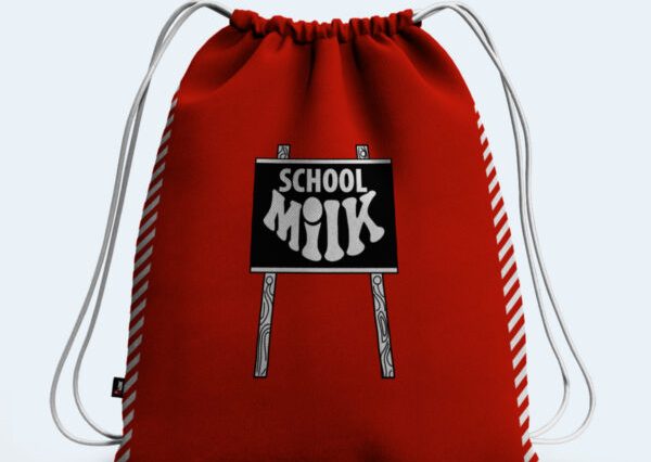 School Milk Drawstring bag